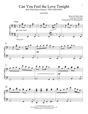 can you feel the love tonight sheet music: In the realm of music, Can You Feel the Love Tonight is not just a song but a masterpiece that encapsulates the essence of romanticism and emotional depth.